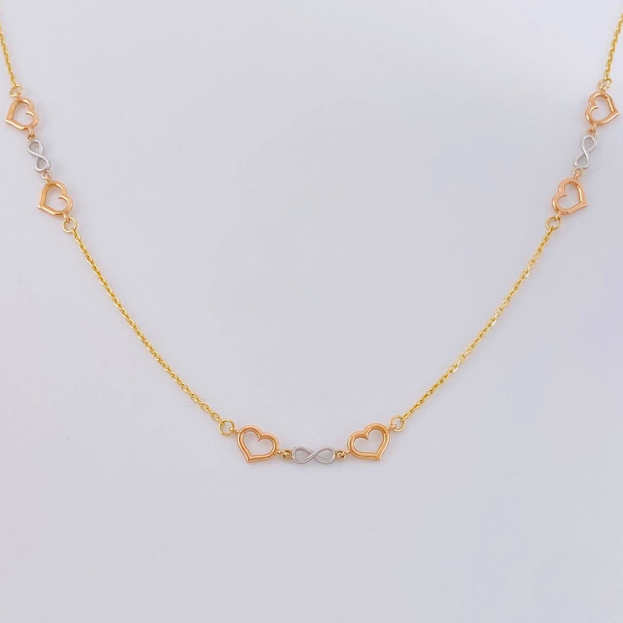 Cadena Aro Seguido Amor Infinito 2.6 g / 17 3/4 in / 1.05 mm Tres Oros 18K