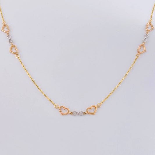 Cadena Aro Seguido Amor Infinito 2.6 g / 17 3/4 in / 1.05 mm Tres Oros 18K