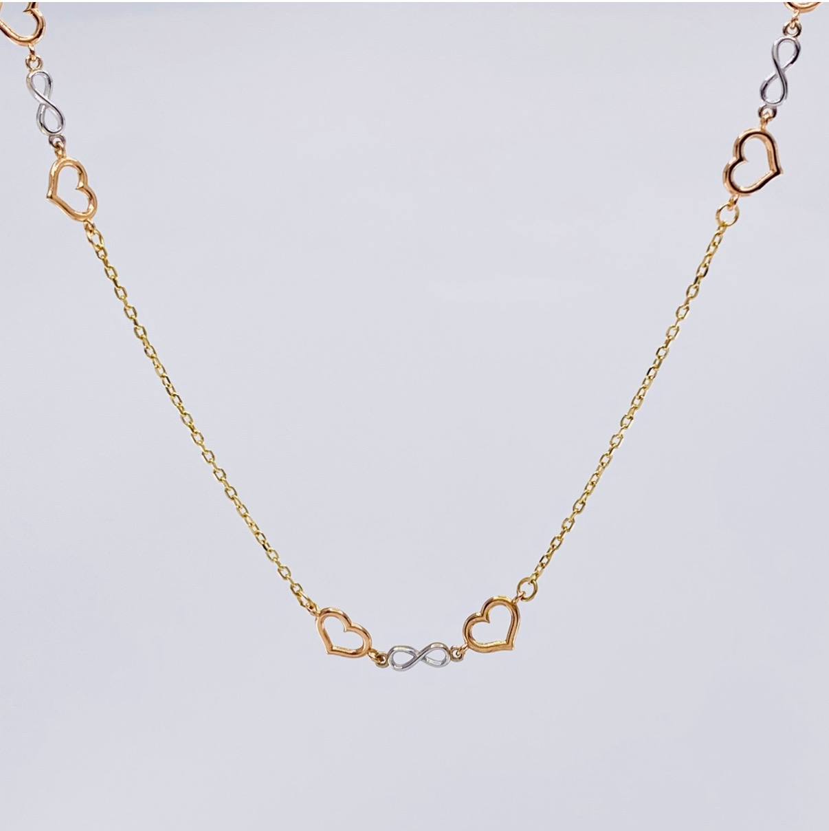Cadena Aro Seguido Amor Infinito 2.6 g / 17 3/4 in / 1.05 mm Tres Oros 18K