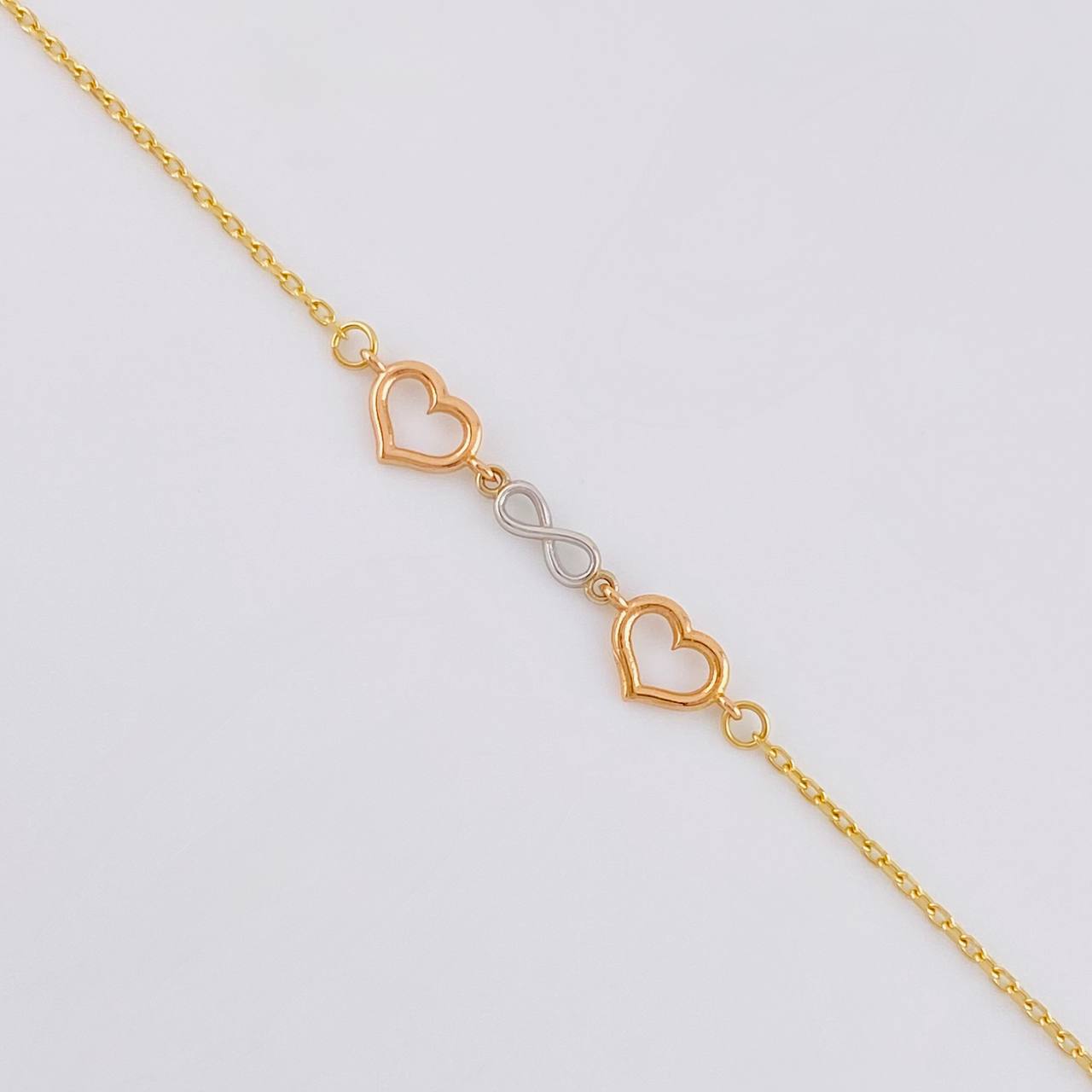 Cadena Aro Seguido Amor Infinito 2.6 g / 17 3/4 in / 1.05 mm Tres Oros 18K
