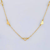 Cadena Aro Seguido Trio Silueta De Corazones 2.15 g / 17 1/4 in / 1.05 mm Oro Amarillo 18K