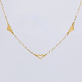 Cadena Aro Seguido Trio Silueta De Corazones 2.15 g / 17 1/4 in / 1.05 mm Oro Amarillo 18K