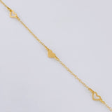 Cadena Aro Seguido Trio Silueta De Corazones 2.15 g / 17 1/4 in / 1.05 mm Oro Amarillo 18K