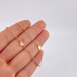 Cadena Aro Seguido Trio Silueta De Corazones 2.15 g / 17 1/4 in / 1.05 mm Oro Amarillo 18K