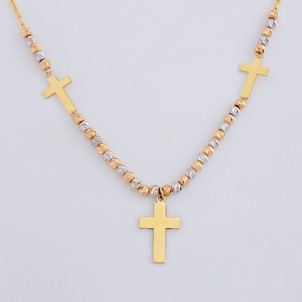 Cadena Aro Seguido Trinidad De Cruces 2.9 g / 17 1/2 in / 1.05 mm Oro Amarillo 18K