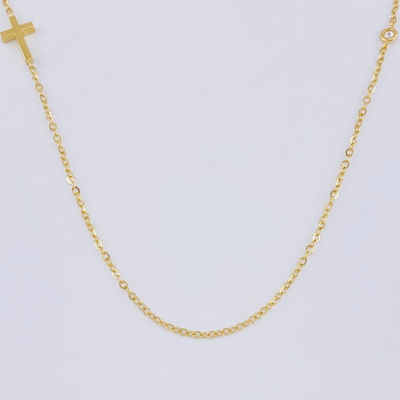 Classic Link Chain with Side Cross 2.55 g / 18 in / 1.4 mm Yellow Gold 18K