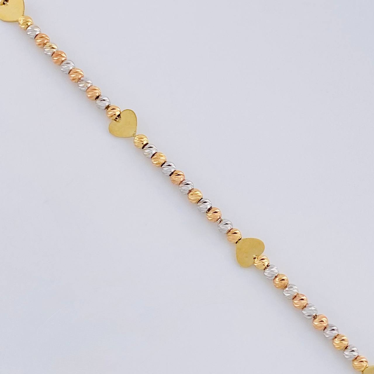 Cadena Aro Seguido El Quinto Corazón 3.2 g / 17 1/2 in / 0.75 mm Tres Oros 18K