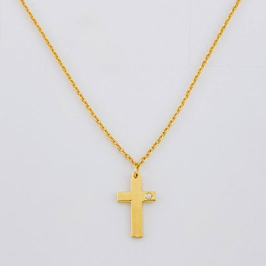 Classic Link Chain Cross 2.75 g / 19 1/2 in / 1.2 mm Yellow Gold 18K