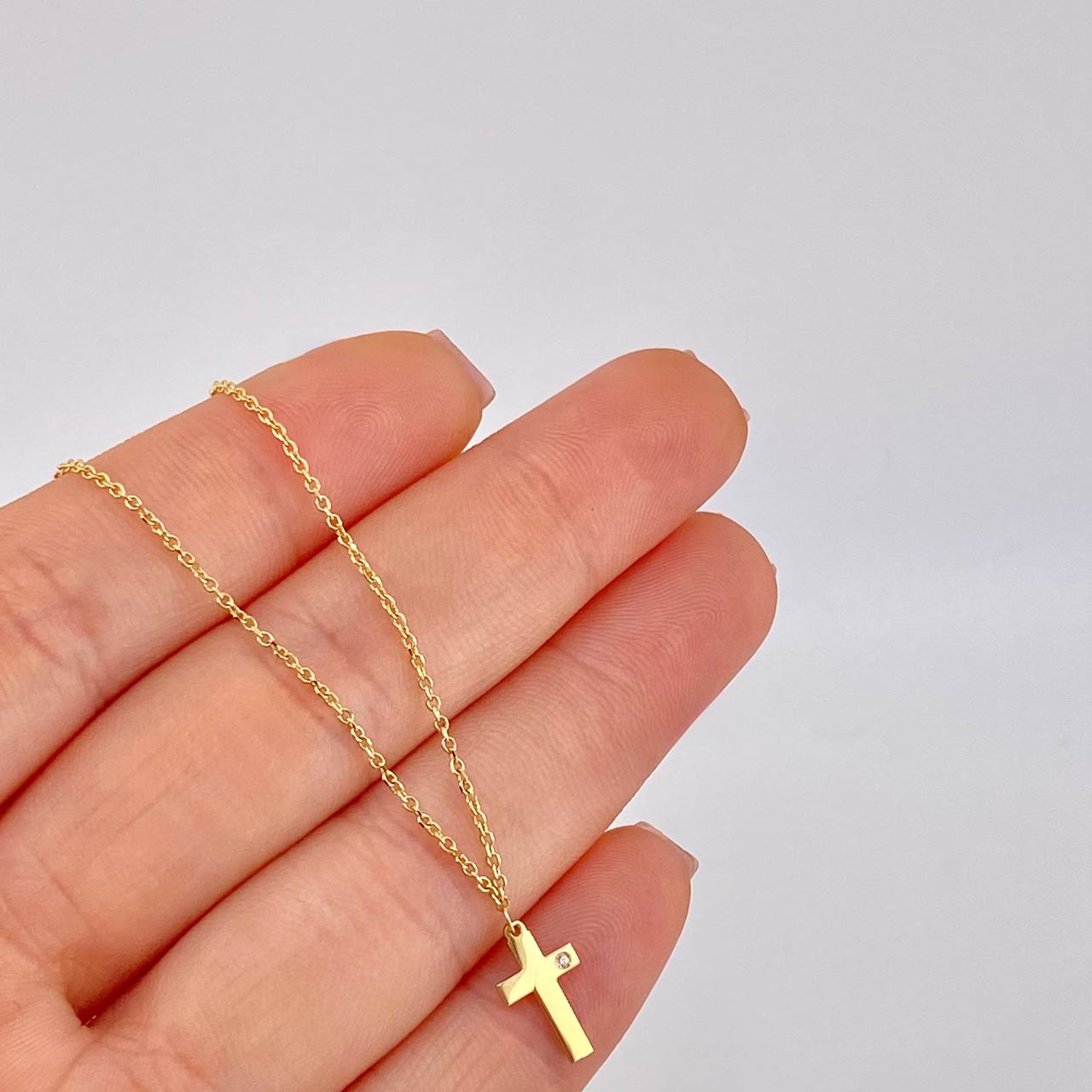 Cadena Aro Seguido Cruz 2.75 g / 19 1/2 in / 1.2 mm Oro Amarillo 18K