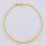 Pulso Flex Cruz Lisa 2.1 g / 7 1/2 in / 1.5 mm Oro Amarillo 18K