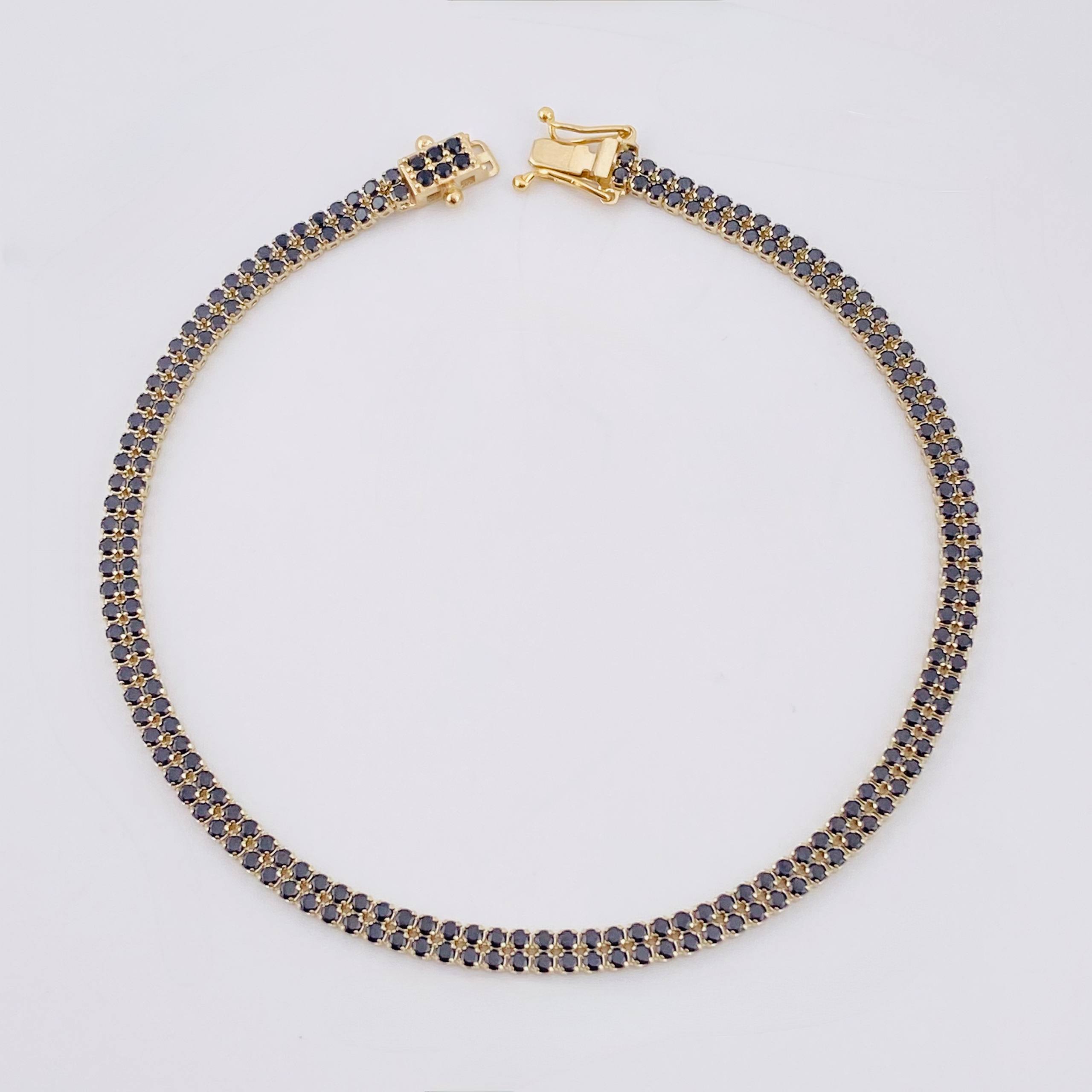 Pulso Tenis Doble Línea 4.9gr / 8 in / 3.2mm Oro Amarillo +4 18K ©