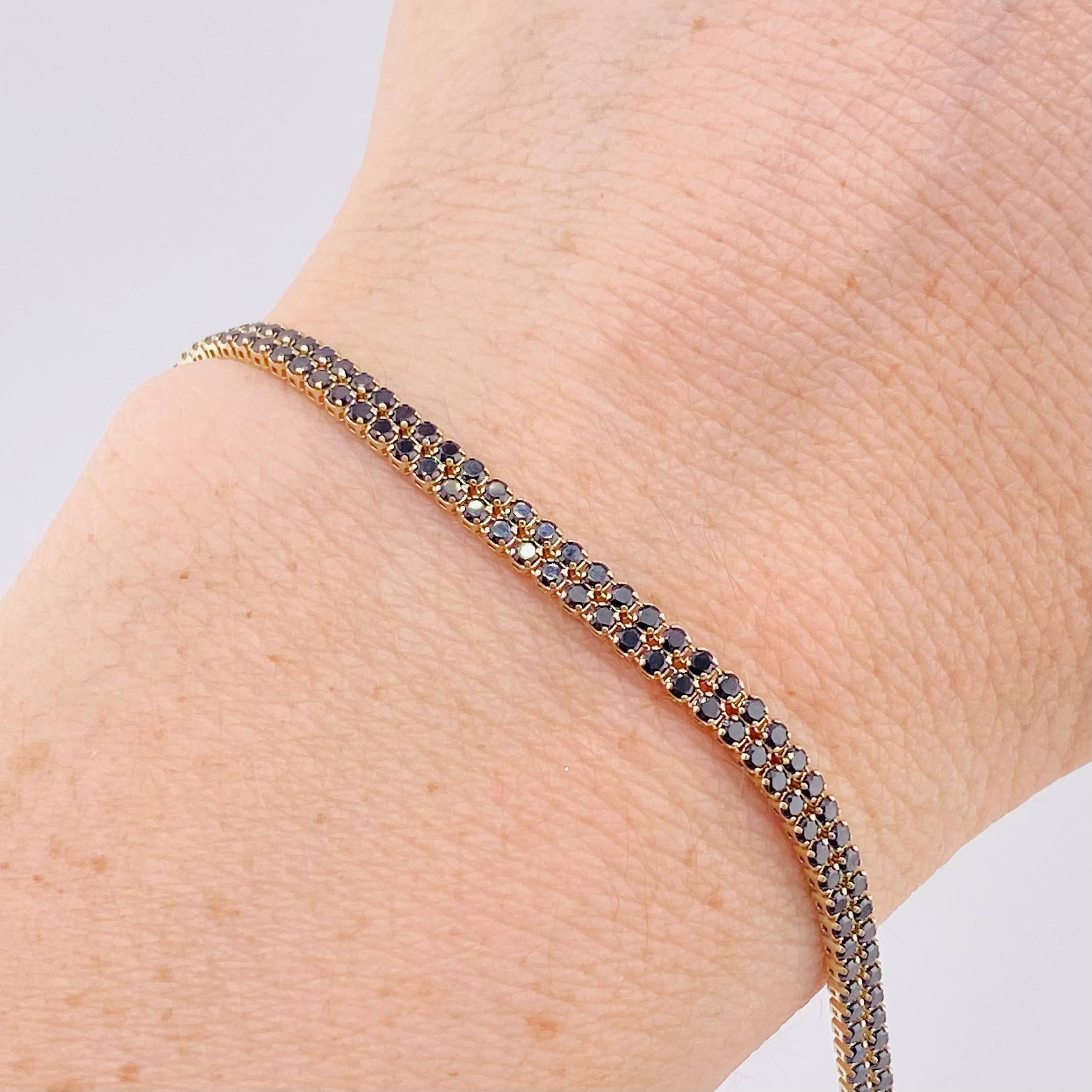 Pulso Tenis Doble Línea 4.9gr / 8 in / 3.2mm Oro Amarillo +4 18K ©