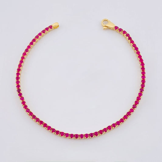 Pulso Tenis Doble Faz 7.3gr / 7 in / 2.9mm Oro Amarillo +4 18K *