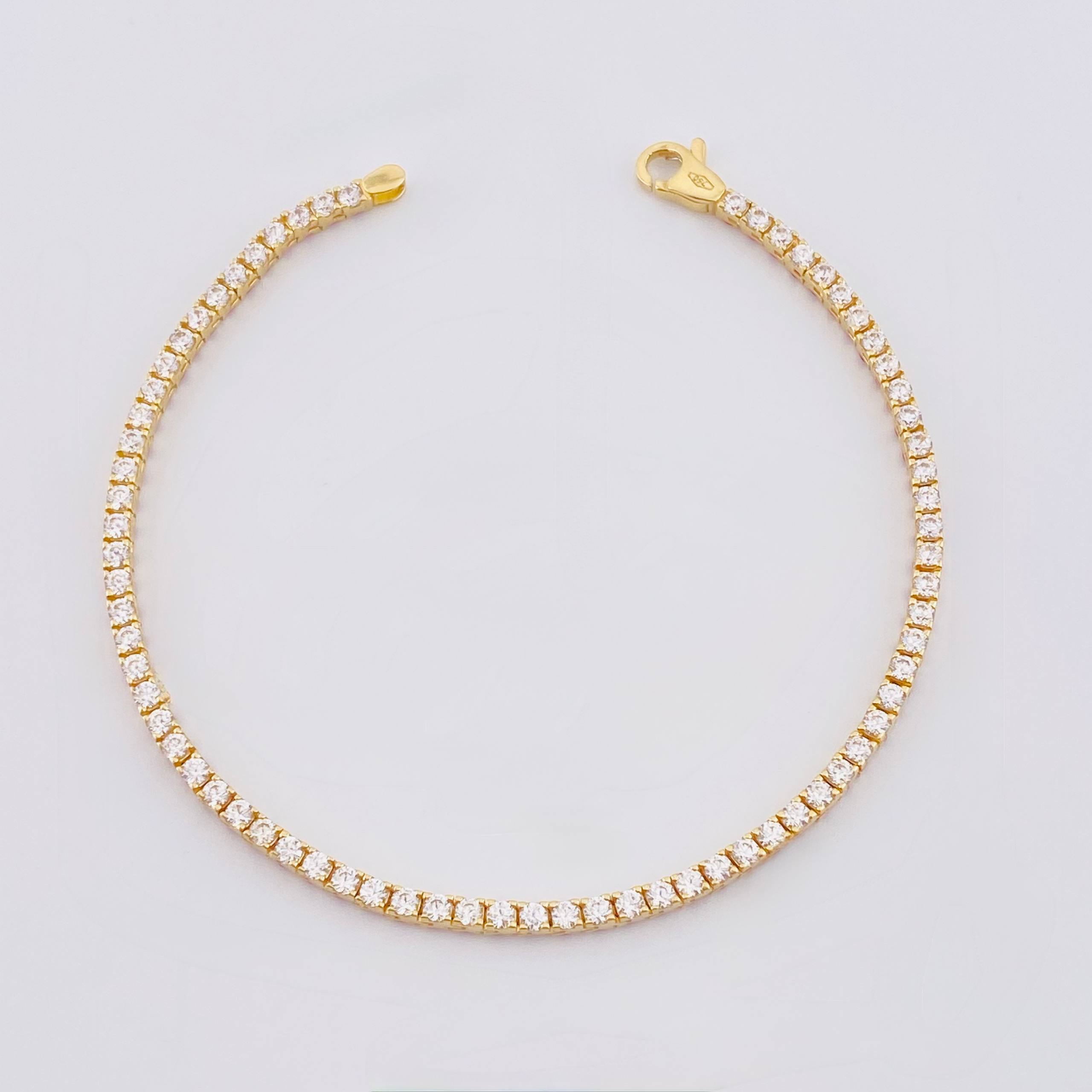 Pulso Tenis Doble Faz 7.3gr / 7 in / 2.9mm Oro Amarillo +4 18K *