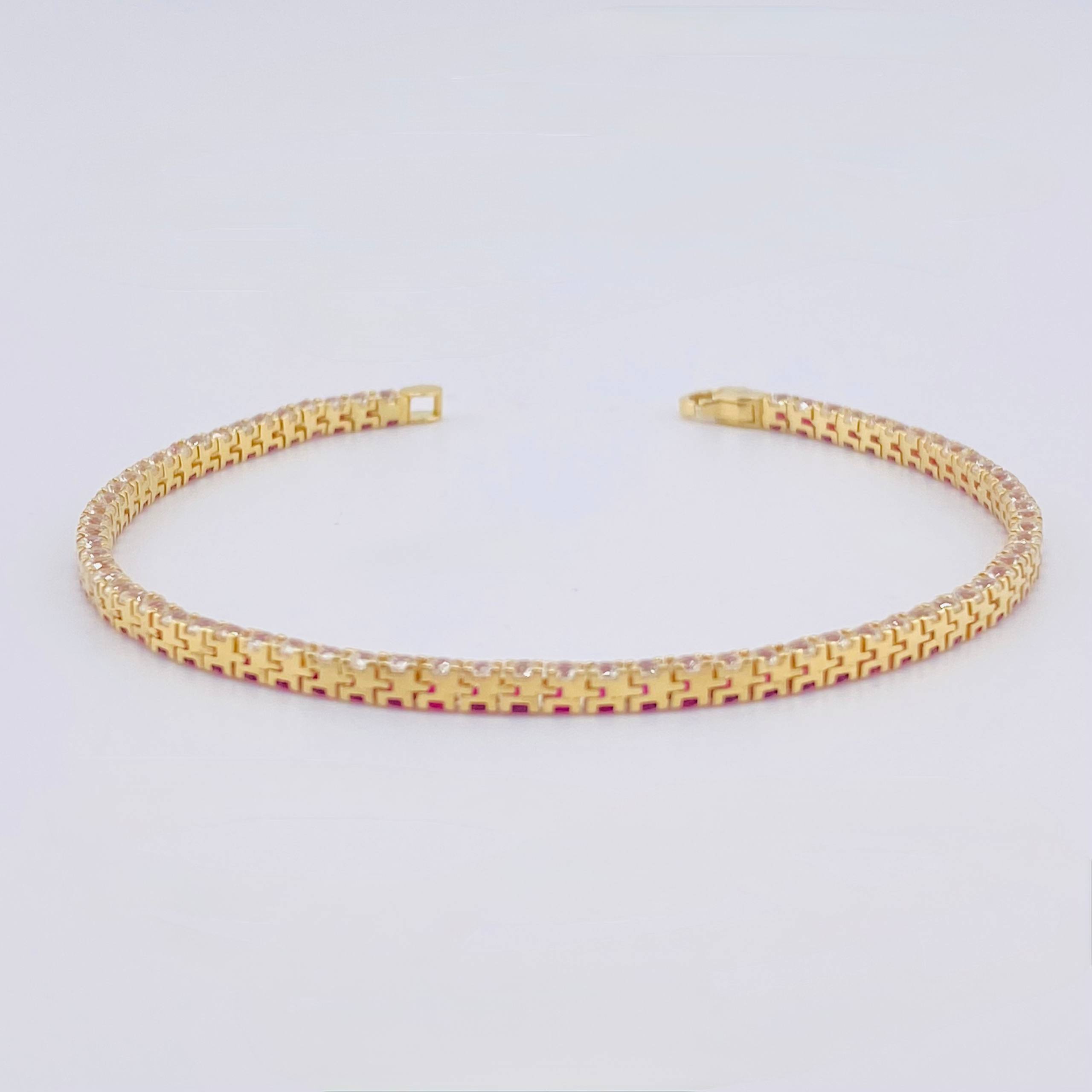 Pulso Tenis Doble Faz 7.25gr / 7 in / 2.8mm Oro Amarillo +4 18K ©