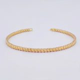 Pulso Tenis Doble Faz 7.25gr / 7 in / 2.8mm Oro Amarillo +4 18K ©