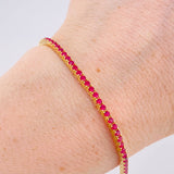 Pulso Tenis Doble Faz 7.3gr / 7 in / 2.9mm Oro Amarillo +4 18K *