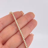 Pulso Tenis Doble Faz 7.3gr / 7 in / 2.9mm Oro Amarillo +4 18K *