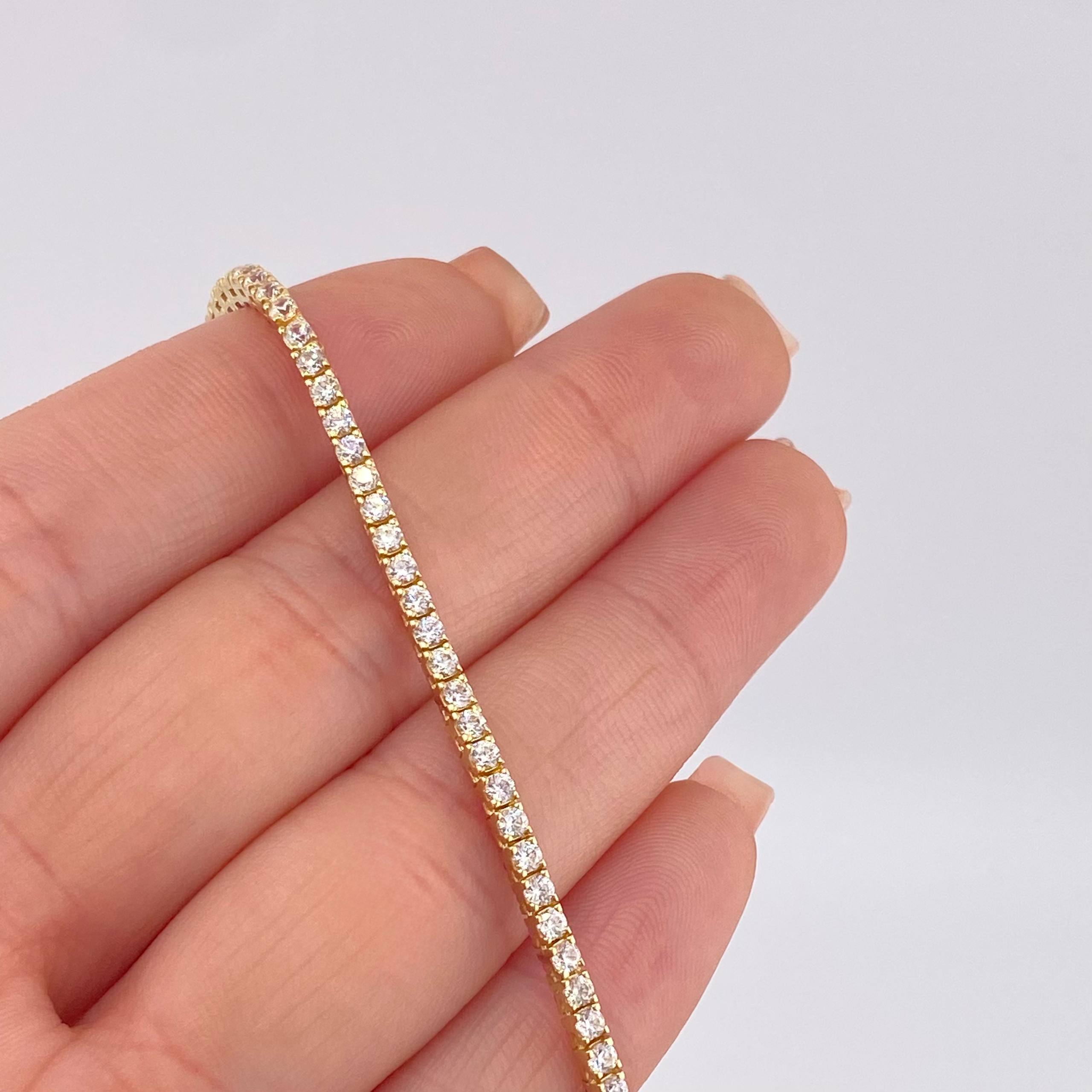 Pulso Tenis Doble Faz 7.25gr / 7 in / 2.8mm Oro Amarillo +4 18K ©