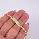 Pulso Cubano Placa Rectangular Curva 3.75gr / 7 in / 3.2mm Oro Amarillo +1 18K