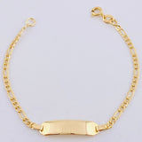 Pulso Figaro Placa Octagonal Curva 2.1gr / 6 in / 2.4mm Oro Amarillo +1 18K *