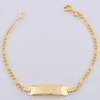 Pulso Figaro Placa Octagonal Curva 2.05gr / 6 in / 2.3mm Oro Amarillo +1 18K