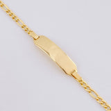 Pulso Figaro Placa Octagonal Curva 2.05gr / 6 in / 2.5mm Oro Amarillo +1 18K ©