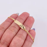 Pulso Figaro Placa Octagonal Curva 2.1gr / 6 in / 2.4mm Oro Amarillo +1 18K