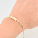 Pulso Figaro Placa Octagonal Curva 2.1gr / 6 in / 2.4mm Oro Amarillo +1 18K