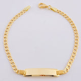 Cuban Links Bracelet Rectangular Plate 3.7 g / 7 in / 3.2 mm Yellow Gold 18K