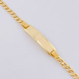 Cuban Links Bracelet Rectangular Plate 3.7 g / 7 in / 3.2 mm Yellow Gold 18K