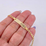 Cuban Links Bracelet Rectangular Plate 3.7 g / 7 in / 3.2 mm Yellow Gold 18K