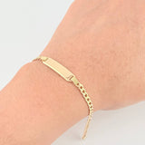 Cuban Links Bracelet Rectangular Plate 3.7 g / 7 in / 3.2 mm Yellow Gold 18K