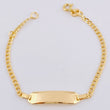 Pulso Bebé Cubano Placa Octagonal Curva 2.1gr / 5 3/4 in / 2.3mm Oro Amarillo +1 18K ©