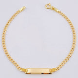 Pulso Cubano Placa Rectangular Curva 1.85gr / 6 in / 2.4mm Oro Amarillo +1 18K ©