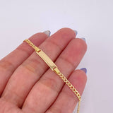 Pulso Cubana Rectangular Curva 1.85gr / 6 in / 2.4mm Oro Amarillo +1 18K *