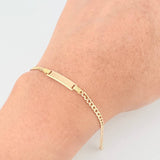 Pulso Cubano Placa Rectangular 1.85gr / 6 in / 2.4mm Oro Amarillo +1 18K