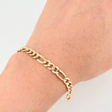 Pulso Figaro 4.7gr / 7 3/4 in / 5.2mm Oro Amarillo +1 18K