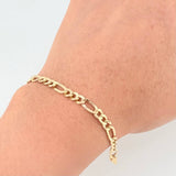 Pulso Figaro 2.6gr / 7 3/4 in / 4.45mm Oro Amarillo +1 18K ©