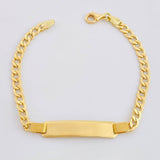 Pulso Cubano Placa Rectangular 7.45gr / 7 3/4 in / 4.6mm Oro Amarillo +1 18K