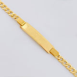 Pulso Cubano Placa Rectangular 7.45gr / 7 3/4 in / 4.6mm Oro Amarillo +1 18K
