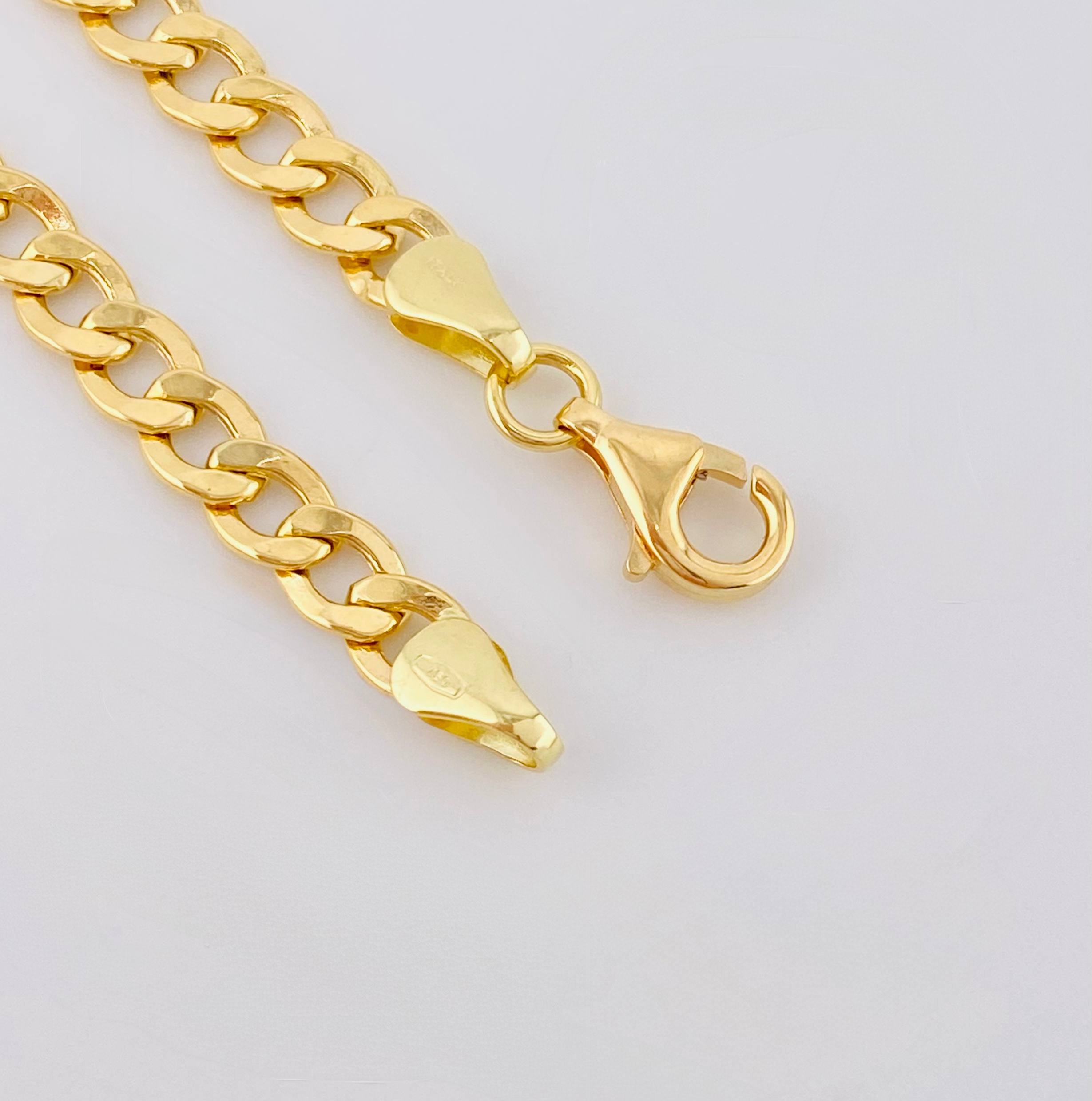 Pulso Cubano Placa Rectangular 11.05gr / 8 1/4 in / 5.7mm Oro Amarillo +1 18K ©