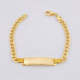 Pulso Cubano Placa Rectangular 10gr / 7 3/4 in / 5.4mm Oro Amarillo +1 18K