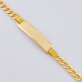 Pulso Cubano Placa Rectangular 10gr / 7 3/4 in / 5.45mm Oro Amarillo +1 18K