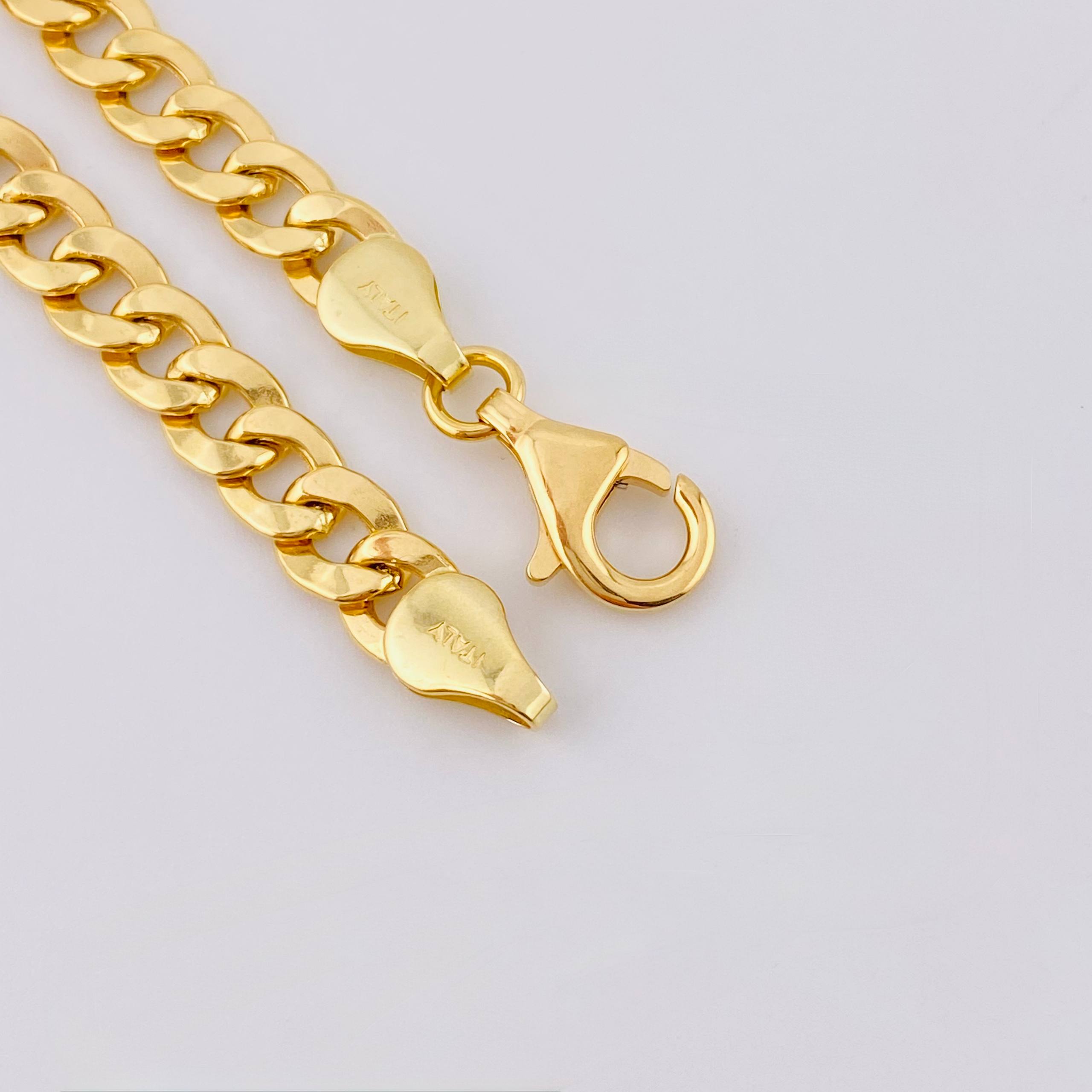 Pulso Cubano Placa Rectangular 10gr / 7 3/4 in / 5.4mm Oro Amarillo +1 18K ©