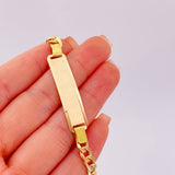 Pulso Cubano Placa Rectangular 10gr / 7 3/4 in / 5.45mm Oro Amarillo +1 18K