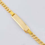 Pulso Cubano Placa Rectangular 11.1gr / 8 1/4 in / 5.7mm Oro Amarillo +1 18K *