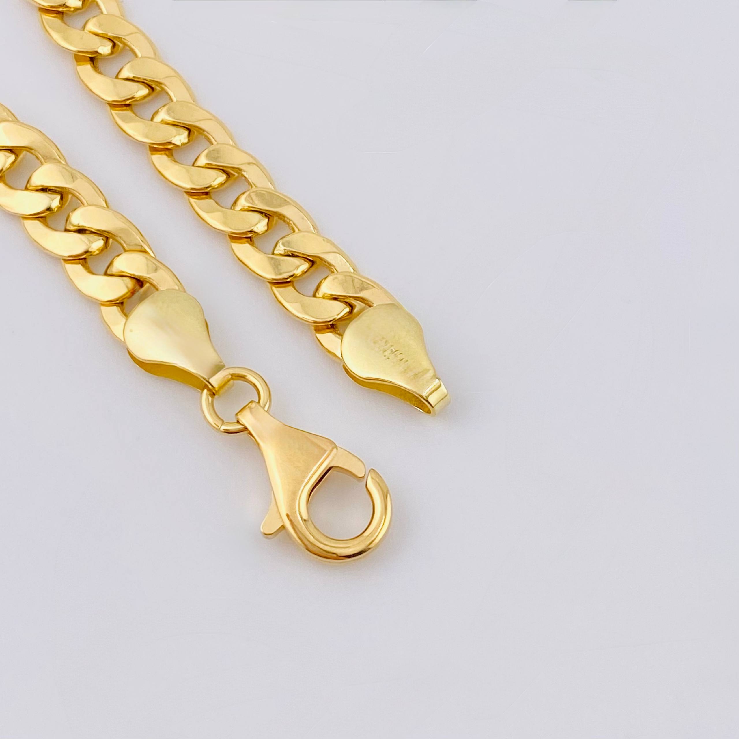 Pulso Cubano Placa Rectangular 11.1gr / 8 1/4 in / 5.7mm Oro Amarillo +1 18K *