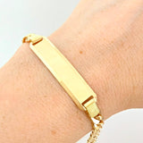 Pulso Cubano Placa Rectangular 11.1gr / 8 1/4 in / 5.7mm Oro Amarillo +1 18K *
