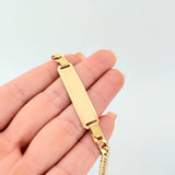 Pulso Cubano Placa Rectangular 11.1gr / 8 1/4 in / 5.7mm Oro Amarillo +1 18K *